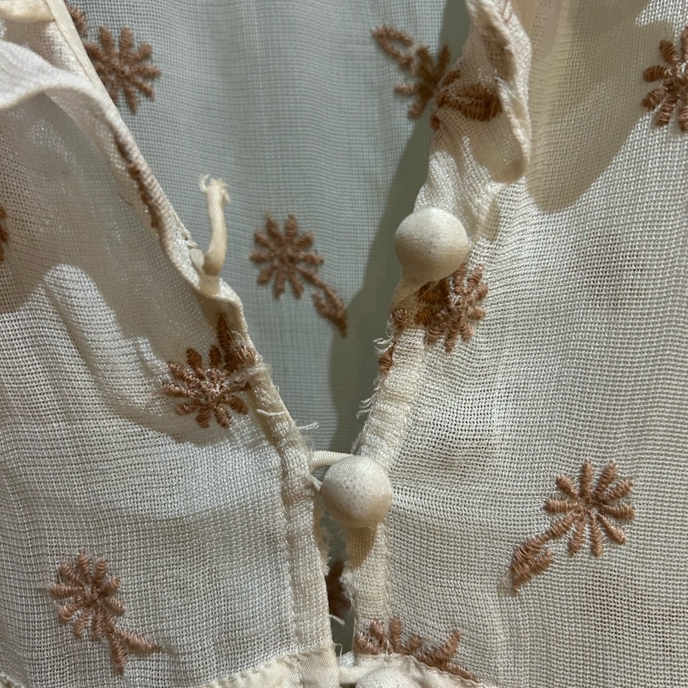 Doen Cream and Brown Floral Maxi Dress - Picture 2 of 2